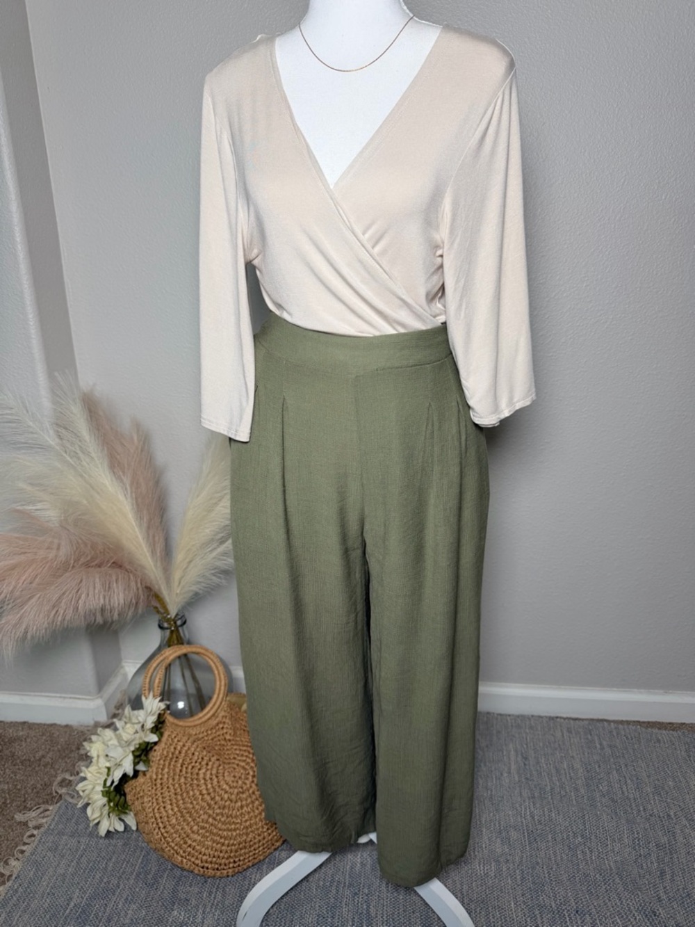 Zenana - Cream Multi Wrap crop Top - Picture 6 of 12